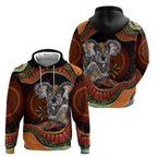 Indigenous Koala Australia Zip Hoodie Australian Aboriginal Art Proud