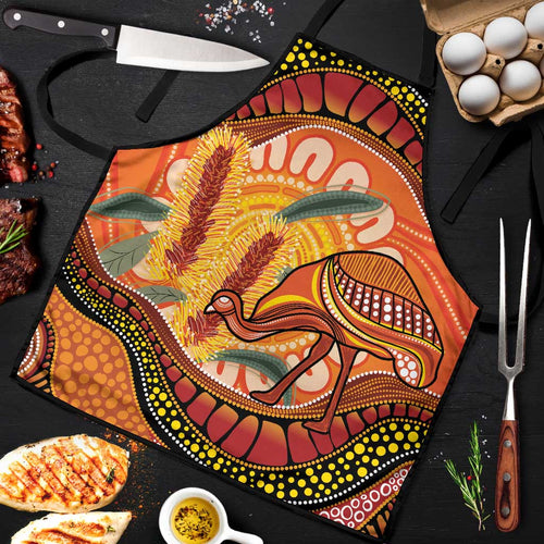 Indigenous Emu Australia Apron Australian Bottlebrushes Aboriginal Art Proud