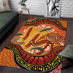 Indigenous Emu Australia Area Rug Australian Bottlebrushes Aboriginal Art Proud
