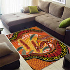 Indigenous Emu Australia Area Rug Australian Bottlebrushes Aboriginal Art Proud