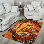Indigenous Emu Australia Area Rug Australian Bottlebrushes Aboriginal Art Proud