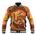 Indigenous Emu Australia Baseball Jacket Australian Bottlebrushes Aboriginal Art Proud