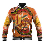 Indigenous Emu Australia Baseball Jacket Australian Bottlebrushes Aboriginal Art Proud