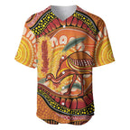 Indigenous Emu Australia Baseball Jersey Australian Bottlebrushes Aboriginal Art Proud