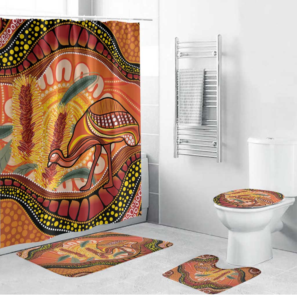 Indigenous Emu Australia Bathroom Set Australian Bottlebrushes Aboriginal Art Proud
