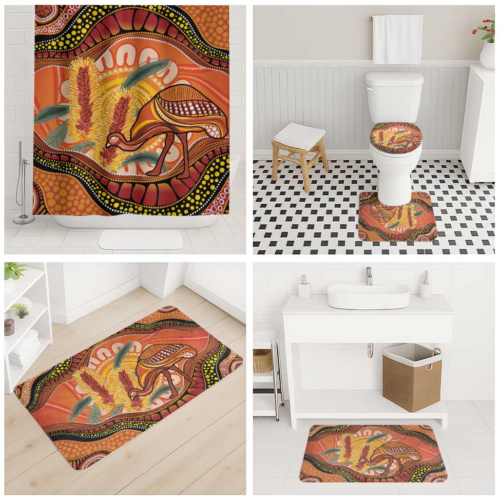 Indigenous Emu Australia Bathroom Set Australian Bottlebrushes Aboriginal Art Proud