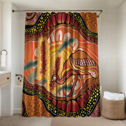 Indigenous Emu Australia Bathroom Set Australian Bottlebrushes Aboriginal Art Proud