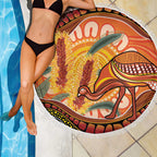 Indigenous Emu Australia Beach Blanket Australian Bottlebrushes Aboriginal Art Proud