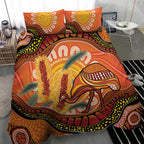 Indigenous Emu Australia Bedding Set Australian Bottlebrushes Aboriginal Art Proud
