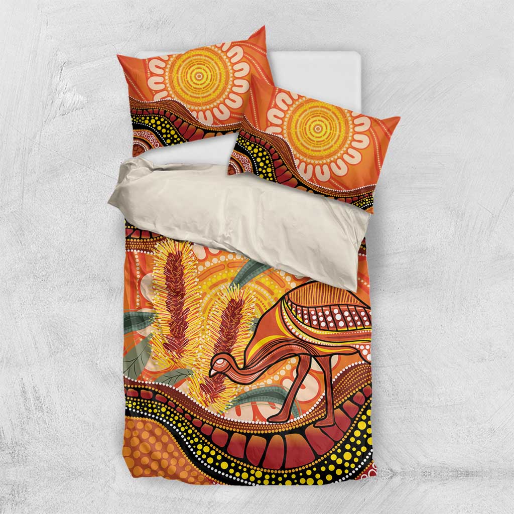 Indigenous Emu Australia Bedding Set Australian Bottlebrushes Aboriginal Art Proud