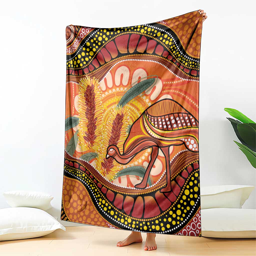 Indigenous Emu Australia Blanket Australian Bottlebrushes Aboriginal Art Proud
