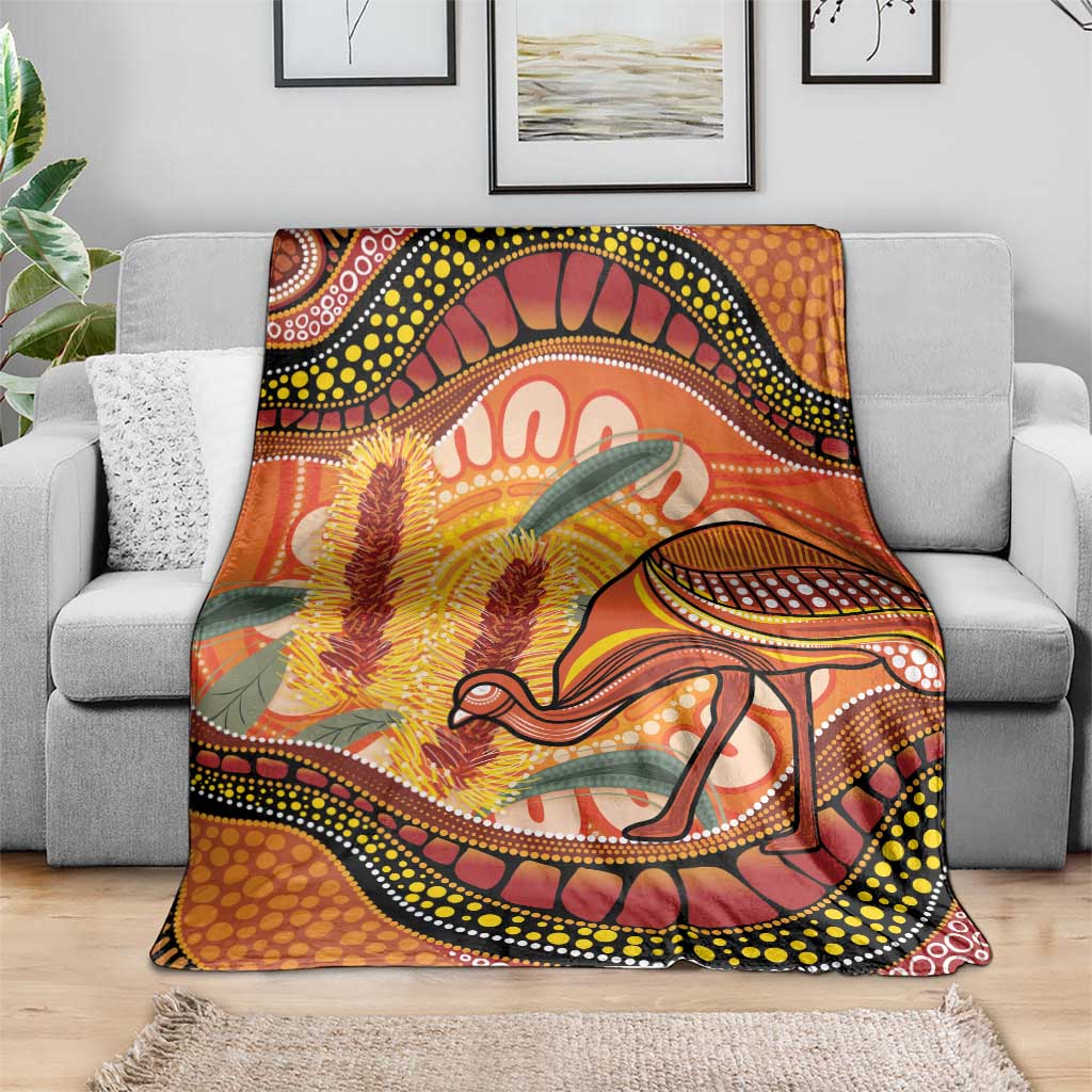 Indigenous Emu Australia Blanket Australian Bottlebrushes Aboriginal Art Proud