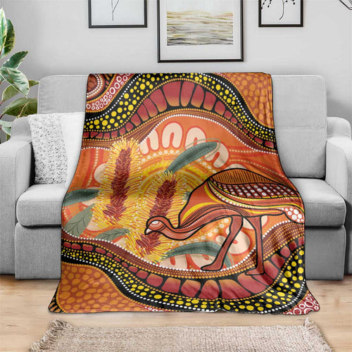 Indigenous Emu Australia Blanket Australian Bottlebrushes Aboriginal Art Proud