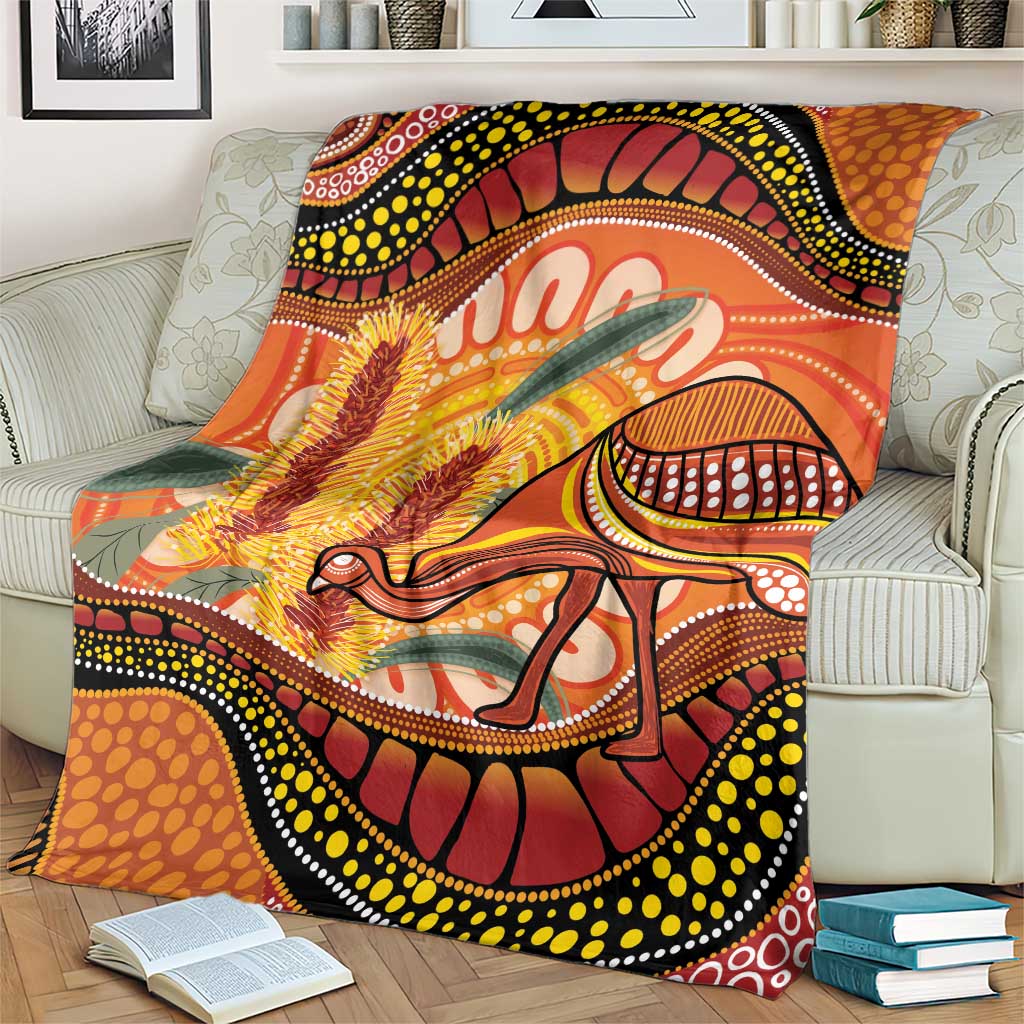 Indigenous Emu Australia Blanket Australian Bottlebrushes Aboriginal Art Proud