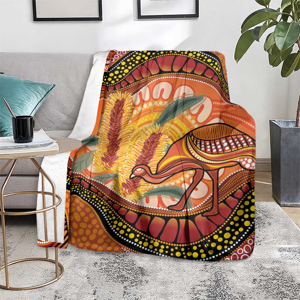Indigenous Emu Australia Blanket Australian Bottlebrushes Aboriginal Art Proud