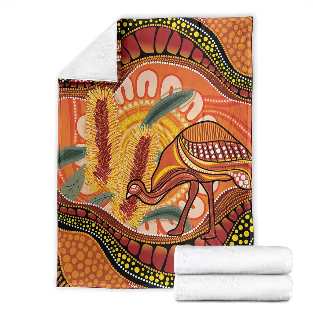 Indigenous Emu Australia Blanket Australian Bottlebrushes Aboriginal Art Proud