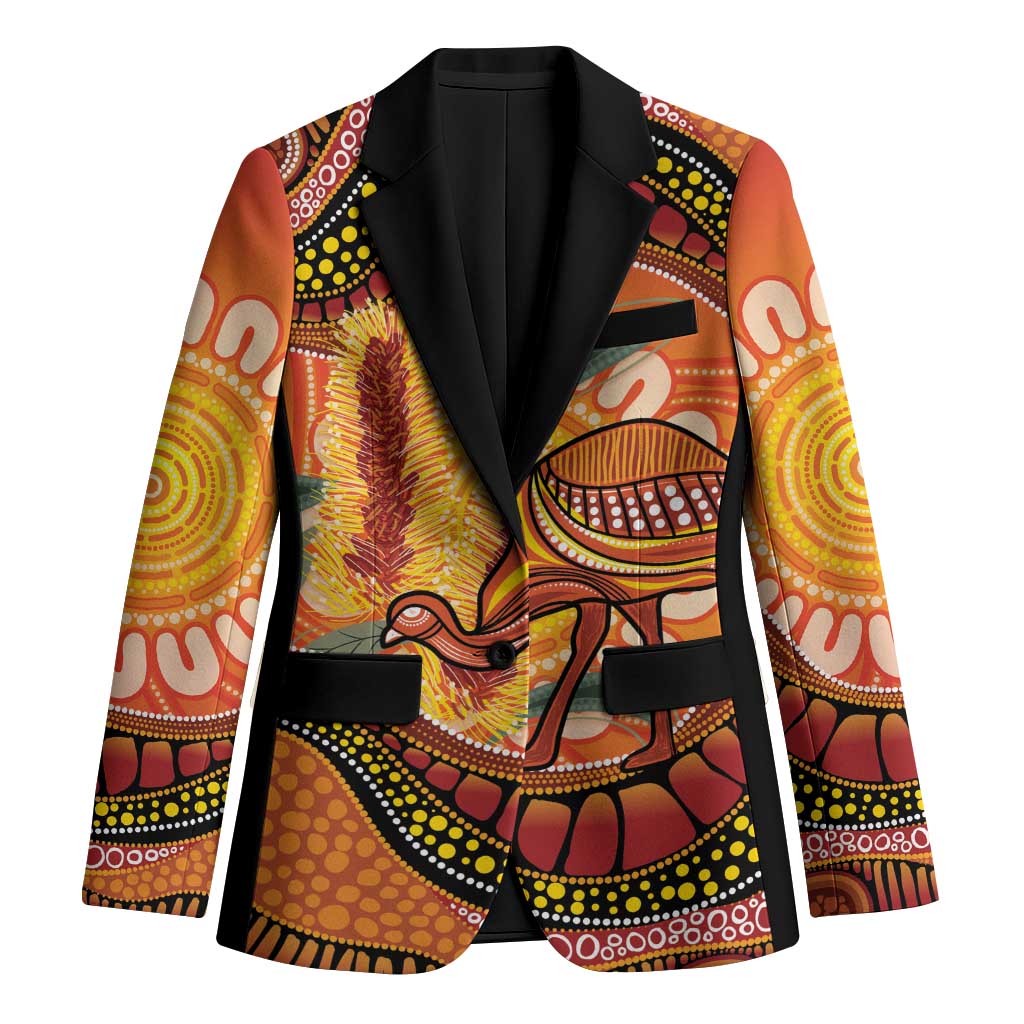 Indigenous Emu Australia Blazer Australian Bottlebrushes Aboriginal Art Proud