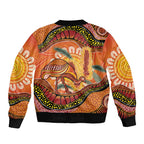 Indigenous Emu Australia Bomber Jacket Australian Bottlebrushes Aboriginal Art Proud