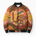 Indigenous Emu Australia Bomber Puffer Jacket Australian Bottlebrushes Aboriginal Art Proud