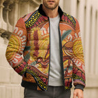 Indigenous Emu Australia Bomber Puffer Jacket Australian Bottlebrushes Aboriginal Art Proud