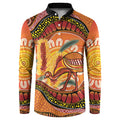 Indigenous Emu Australia Button Sweatshirt Australian Bottlebrushes Aboriginal Art Proud