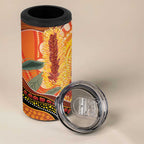 Indigenous Emu Australia 4 in 1 Can Cooler Tumbler Australian Bottlebrushes Aboriginal Art Proud
