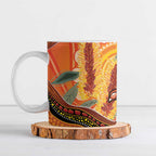 Indigenous Emu Australia Ceramic Mug Australian Bottlebrushes Aboriginal Art Proud