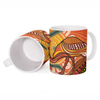 Indigenous Emu Australia Ceramic Mug Australian Bottlebrushes Aboriginal Art Proud