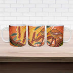 Indigenous Emu Australia Ceramic Mug Australian Bottlebrushes Aboriginal Art Proud