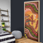 Indigenous Emu Australia Door Cover Australian Bottlebrushes Aboriginal Art Proud
