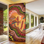 Indigenous Emu Australia Door Cover Australian Bottlebrushes Aboriginal Art Proud
