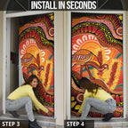Indigenous Emu Australia Door Cover Australian Bottlebrushes Aboriginal Art Proud