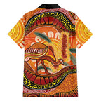 Indigenous Emu Australia Family Matching Puletasi and Hawaiian Shirt Australian Bottlebrushes Aboriginal Art Proud