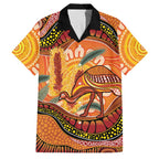 Indigenous Emu Australia Family Matching Tank Maxi Dress and Hawaiian Shirt Australian Bottlebrushes Aboriginal Art Proud