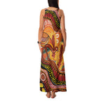 Indigenous Emu Australia Family Matching Tank Maxi Dress and Hawaiian Shirt Australian Bottlebrushes Aboriginal Art Proud