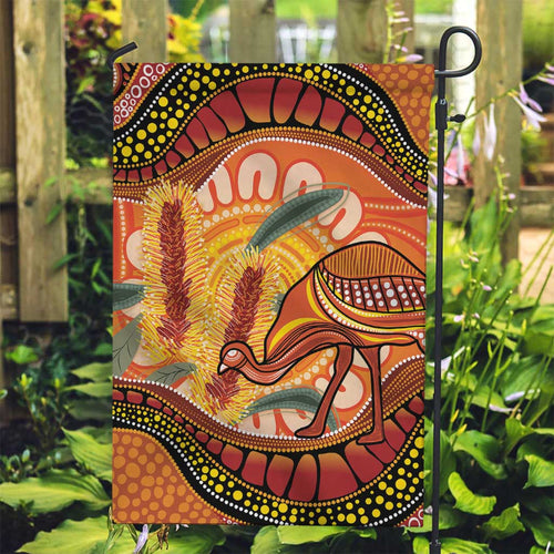 Indigenous Emu Australia Garden Flag Australian Bottlebrushes Aboriginal Art Proud