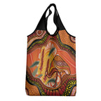 Indigenous Emu Australia Grocery Bag Australian Bottlebrushes Aboriginal Art Proud