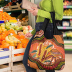 Indigenous Emu Australia Grocery Bag Australian Bottlebrushes Aboriginal Art Proud