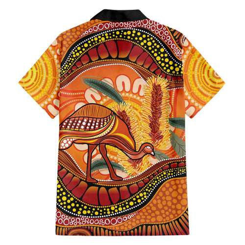 Indigenous Emu Australia Hawaiian Shirt Australian Bottlebrushes Aboriginal Art Proud