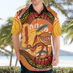 Indigenous Emu Australia Hawaiian Shirt Australian Bottlebrushes Aboriginal Art Proud