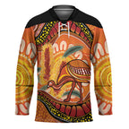 Indigenous Emu Australia Hockey Jersey Australian Bottlebrushes Aboriginal Art Proud