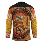 Indigenous Emu Australia Hockey Jersey Australian Bottlebrushes Aboriginal Art Proud