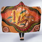 Indigenous Emu Australia Hooded Blanket Australian Bottlebrushes Aboriginal Art Proud