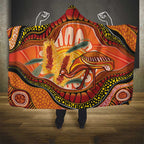 Indigenous Emu Australia Hooded Blanket Australian Bottlebrushes Aboriginal Art Proud