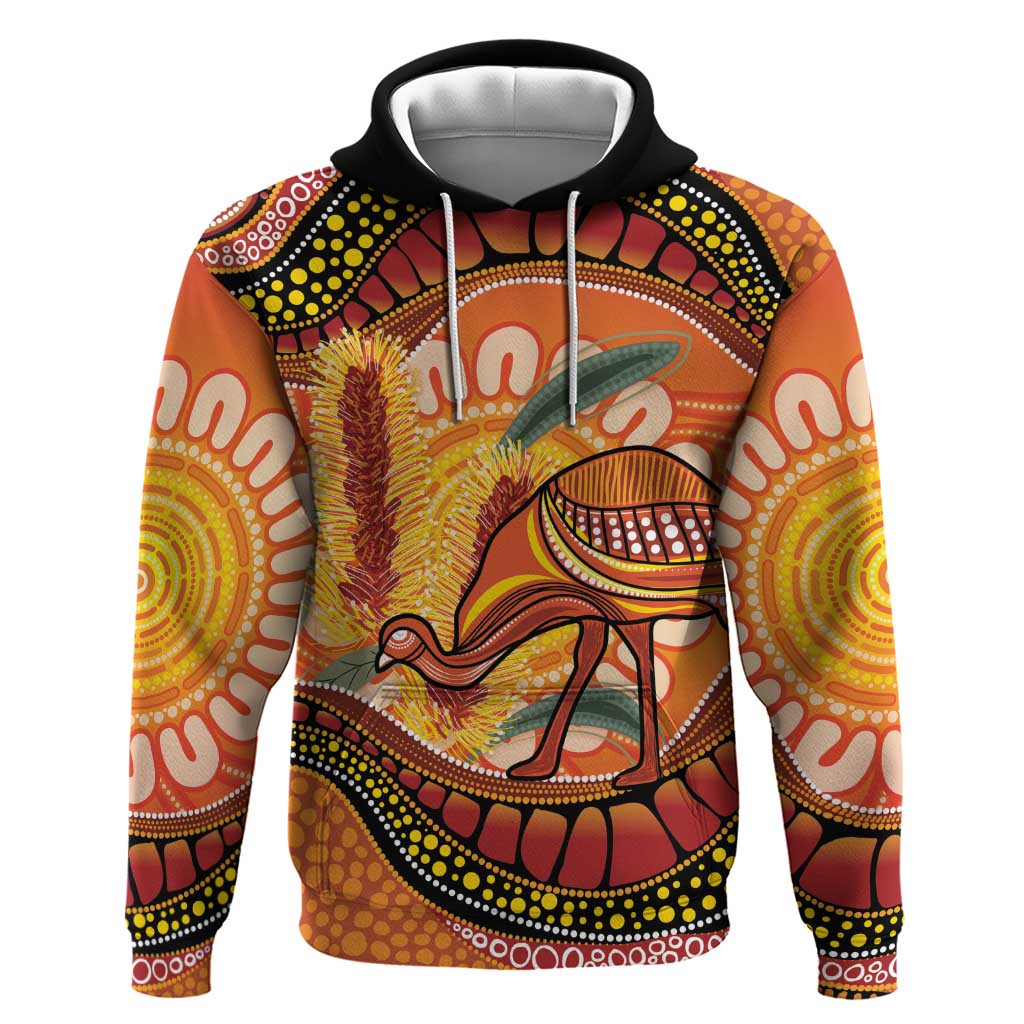 Indigenous Emu Australia Hoodie Australian Bottlebrushes Aboriginal Art Proud