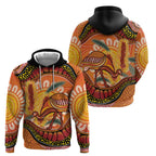 Indigenous Emu Australia Hoodie Australian Bottlebrushes Aboriginal Art Proud