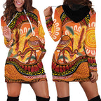 Indigenous Emu Australia Hoodie Dress Australian Bottlebrushes Aboriginal Art Proud
