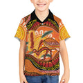 Indigenous Emu Australia Kid Hawaiian Shirt Australian Bottlebrushes Aboriginal Art Proud