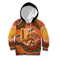 Indigenous Emu Australia Kid Hoodie Australian Bottlebrushes Aboriginal Art Proud