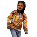 Indigenous Emu Australia Kid Hoodie Australian Bottlebrushes Aboriginal Art Proud